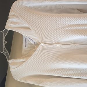 White Ribbed Tank and Cardigan, 3x Elizabeth